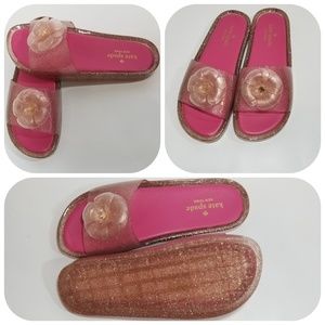 KATE SPADE Glitter Jelly Slides size 9